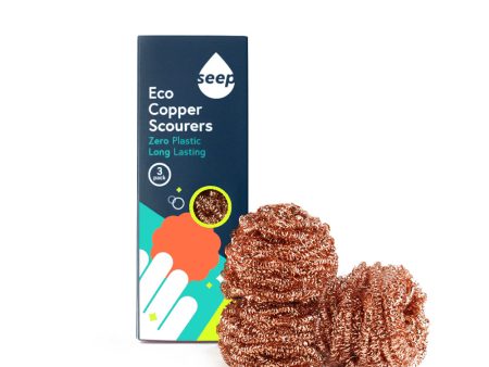 Seep Recyclable Copper Scourers - Pack of 3 Online now