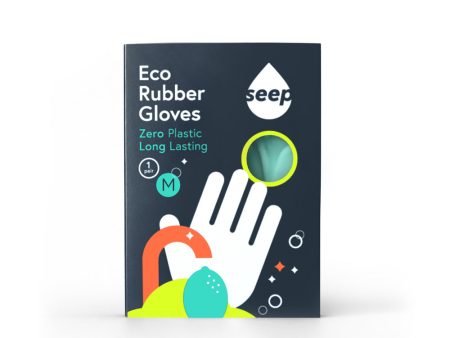 Seep Fair Trade FSC-cert Rubber Gloves Turquoise Size M 1 pair Online