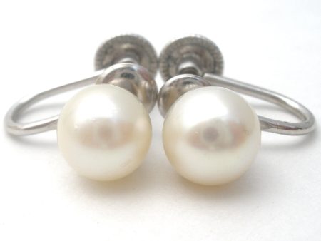 Imperial Pearl Earrings 12K White Gold Filled Vintage Online Hot Sale