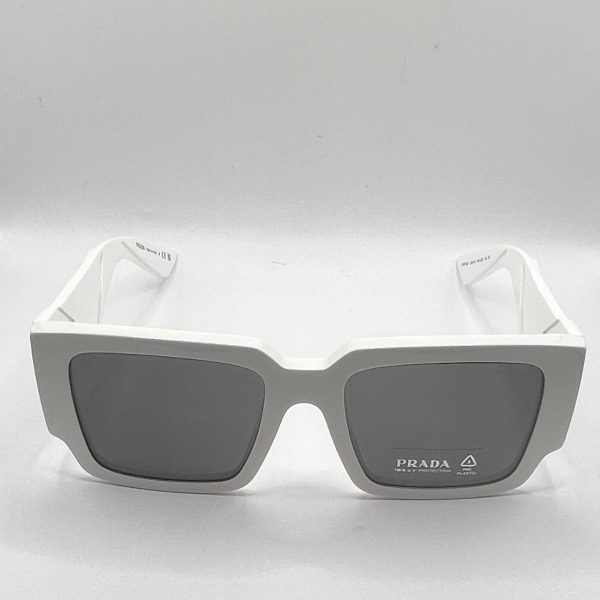 Prada SPR 12Z 461-5S0 53#19 140 3N Sunglasses - White Frame, Grey Lens Fashion