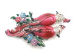 Coro Calopsitta Pink Bird Duette Brooch Set c. 1941 Hot on Sale