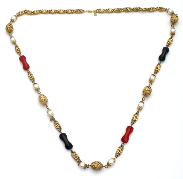 1928 Co Red & Black Gold Tone Necklace Online