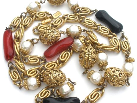 1928 Co Red & Black Gold Tone Necklace Online