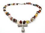 Gemstone Bead Cross Necklace Sterling Silver Online Hot Sale