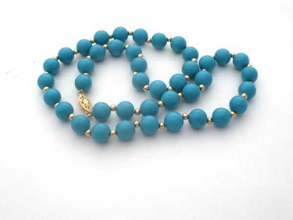 Turquoise & 14K Gold Bead Jewelry Set Online Hot Sale