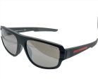 Prada SPS 03W-F DG0-08F 66mm Black Sport Sunglasses with Silver Mirrored Lenses Online now