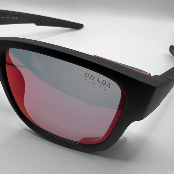 Prada SPS 07W DG0-09R 59#17 130 3N Sunglasses - Black Frame, Red Mirrored Lens Sale