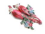 Coro Calopsitta Pink Bird Duette Brooch Set c. 1941 Hot on Sale