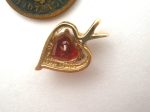 10K Gold Ruby Red CZ Pendant Vintage Hot on Sale