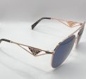 Prada PR 73ZS SVF-09T 58#14 140 Sunglasses - Rose Gold Frame, Blue Lens Cheap