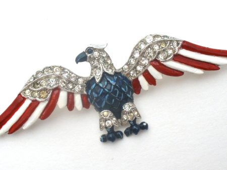 Crown Trifari Enamel Eagle Brooch Pin Vintage Online