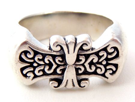 Heavy Antique Sterling Silver Ring Size 9 Online Sale