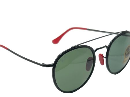 Ray-Ban Ferrari RB3647-M F028 31 Sunglasses - Black Frame, Green Lens Cheap