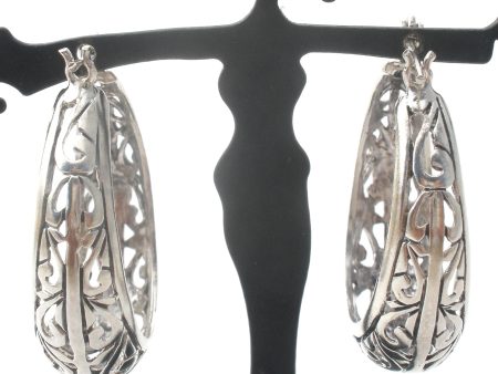 Sterling Silver Cut Out Hoop Earrings Online Sale