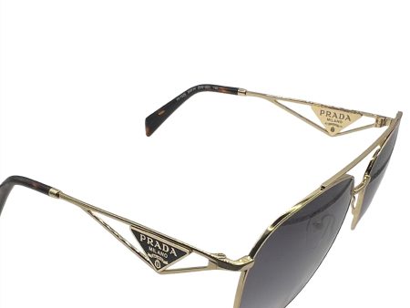 Prada PR 73ZS ZVN-5D1 58#14 140 Sunglasses - Gold Frame, Grey Gradient Lens Cheap