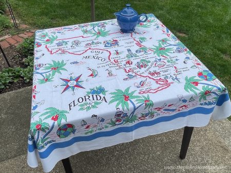 Vintage Belcrest Souvenir of Florida Tablecloth Beaches Golfing  MUCH More Online now