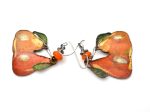 Enamel Pear Earrings Sterling Silver Dangles Supply