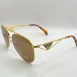 Prada PR 73ZS 5AK-01T 58#14 140 Sunglasses - Gold Frame, Brown Lens on Sale