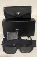 Prada SPR 12Z 1AB-5S0 53#19 140 3N Sunglasses - Black Frame, Grey Lens For Sale