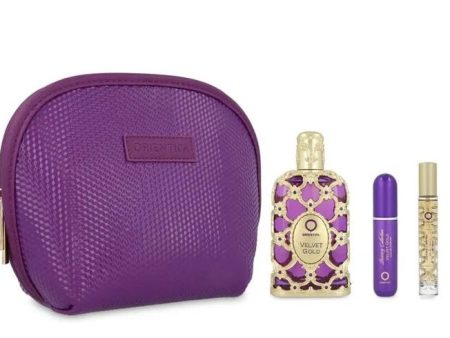 Set Orientica Velvet Gold (perfume 80 ml + mini 10 ml + perfumero + cosmetiquera) Unisex For Sale