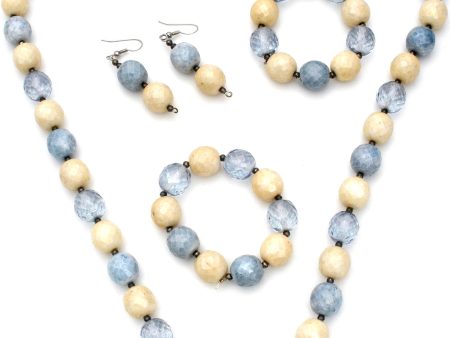 Joan Rivers Blue Agate & Crystal Bead Set Online now