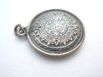 Mayan Calendar Charm   Pendant Sterling Silver Vintage Hot on Sale