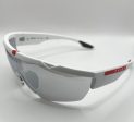 Prada Linea Rossa SPS 03X-F TWK-06F 125 2N Sunglasses - White Frame, Grey Lens For Sale