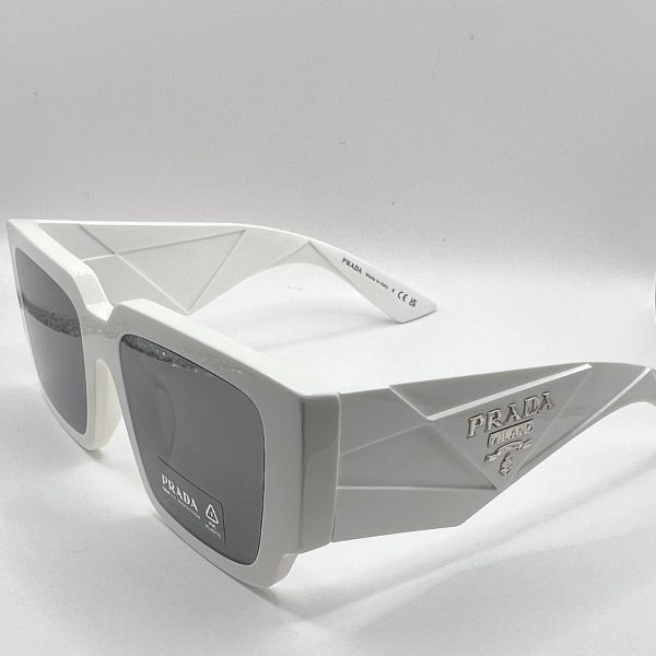 Prada SPR 12Z 461-5S0 53#19 140 3N Sunglasses - White Frame, Grey Lens Fashion