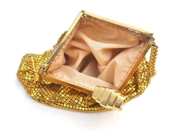 Vintage Gold Tone Metal Mesh Purse on Sale