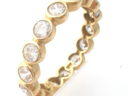 14K Gold Eternity Ring Cubic Zirconia Size 9 Online now