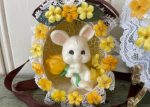 3 Handmade Real Easter Egg Diorama Ornaments Cute Bunnies Fashion