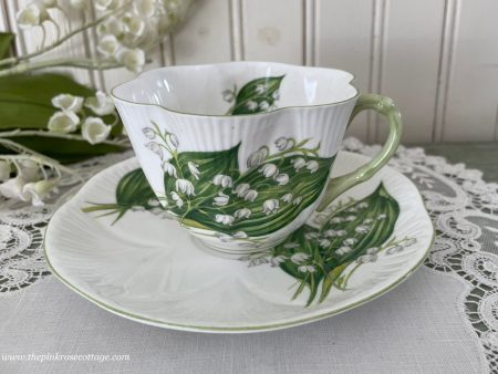 Vintage Shelley White Lily of the Valley Teacup and Saucer For Cheap