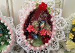 3 Vintage Hand Made Real Egg Easter Diorama Ornaments with Birds on Sale