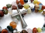 Gemstone Bead Cross Necklace Sterling Silver Online Hot Sale