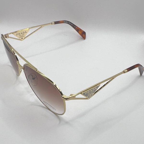 Prada PR 73ZS 2VN-3DO 58#14 140 Sunglasses - Gold Frame, Brown Gradient Lens Hot on Sale