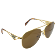 Prada PR 73ZS 5AK-01T 58#14 140 Sunglasses - Gold Frame, Brown Lens on Sale