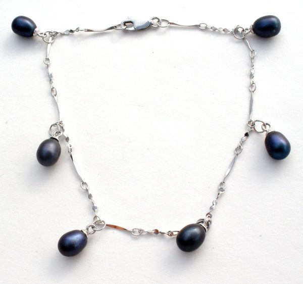 Sterling Silver Blue Pearl Bracelet 9  Discount