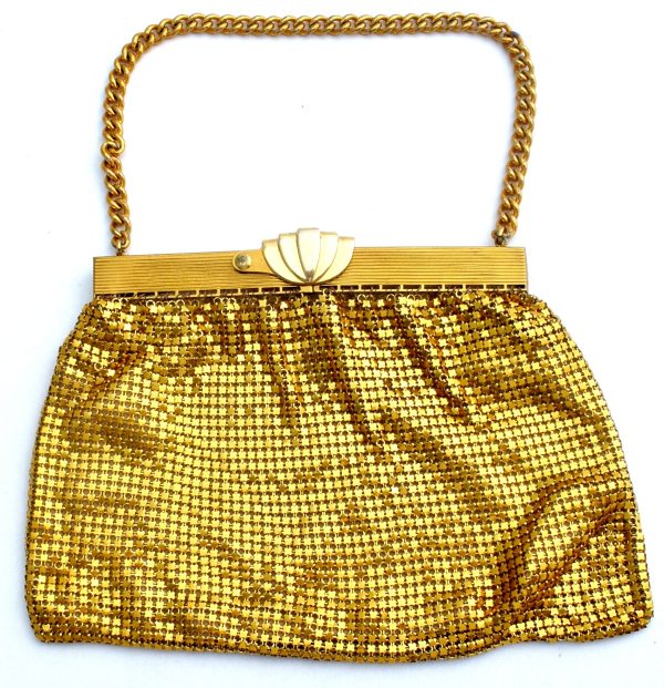 Vintage Gold Tone Metal Mesh Purse on Sale