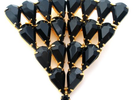 Black Rhinestone Brooch Vintage Supply