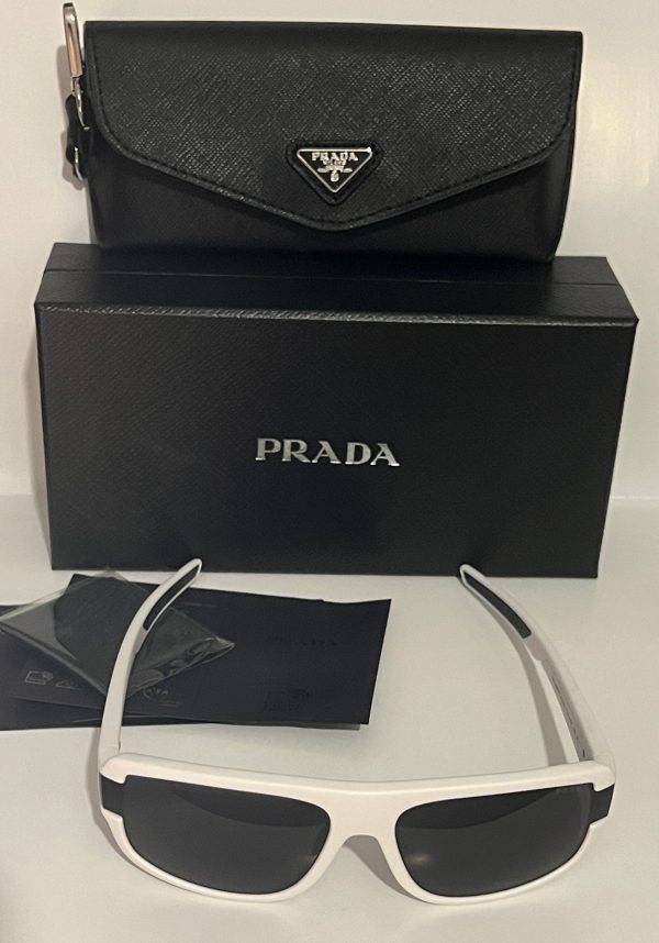 Prada SPS 03W-F TWK-06F 66#16 140 3N Sunglasses - White Frame, Grey Lens Supply