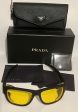 Prada SPS 07W DG0-09R 59#17 130 3N Sunglasses - Black Frame, Yellow Lens Online Sale