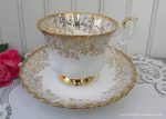 Vintage Royal Albert White and Gold Chintz Teacup and Saucer Fashion