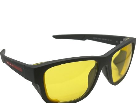 Prada SPS 07W DG0-09R 59#17 130 3N Sunglasses - Black Frame, Yellow Lens Online Sale