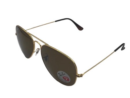 Ray-Ban Aviator Large Metal RB3025 58mm - Gold Frame with Polarized Brown Lenses For Discount