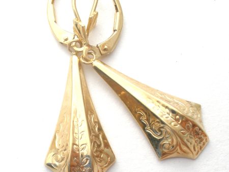 14K Gold Leverback Earrings Dangle Online