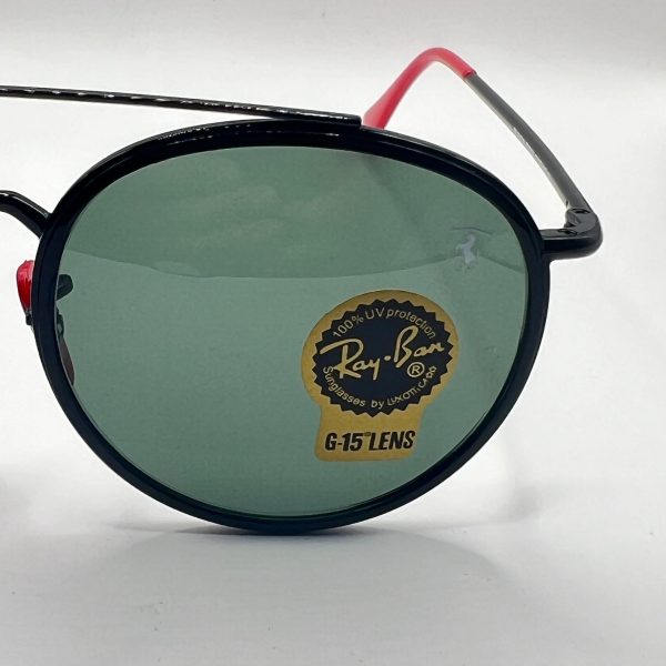 Ray-Ban Ferrari RB3647-M F028 31 Sunglasses - Black Frame, Green Lens Cheap