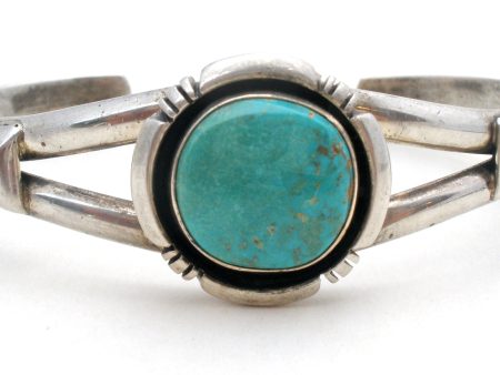 Sterling Silver Turquoise Cuff Bracelet DD Vintage Online Sale