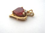 10K Gold Ruby Red CZ Pendant Vintage Hot on Sale