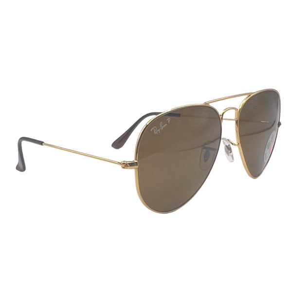 Ray-Ban Aviator Large Metal RB3025 58mm - Gold Frame with Polarized Brown Lenses For Discount