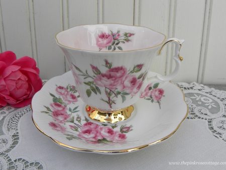 Vintage Royal Albert Pink Roses Rosebuds Teacup and Saucer Supply